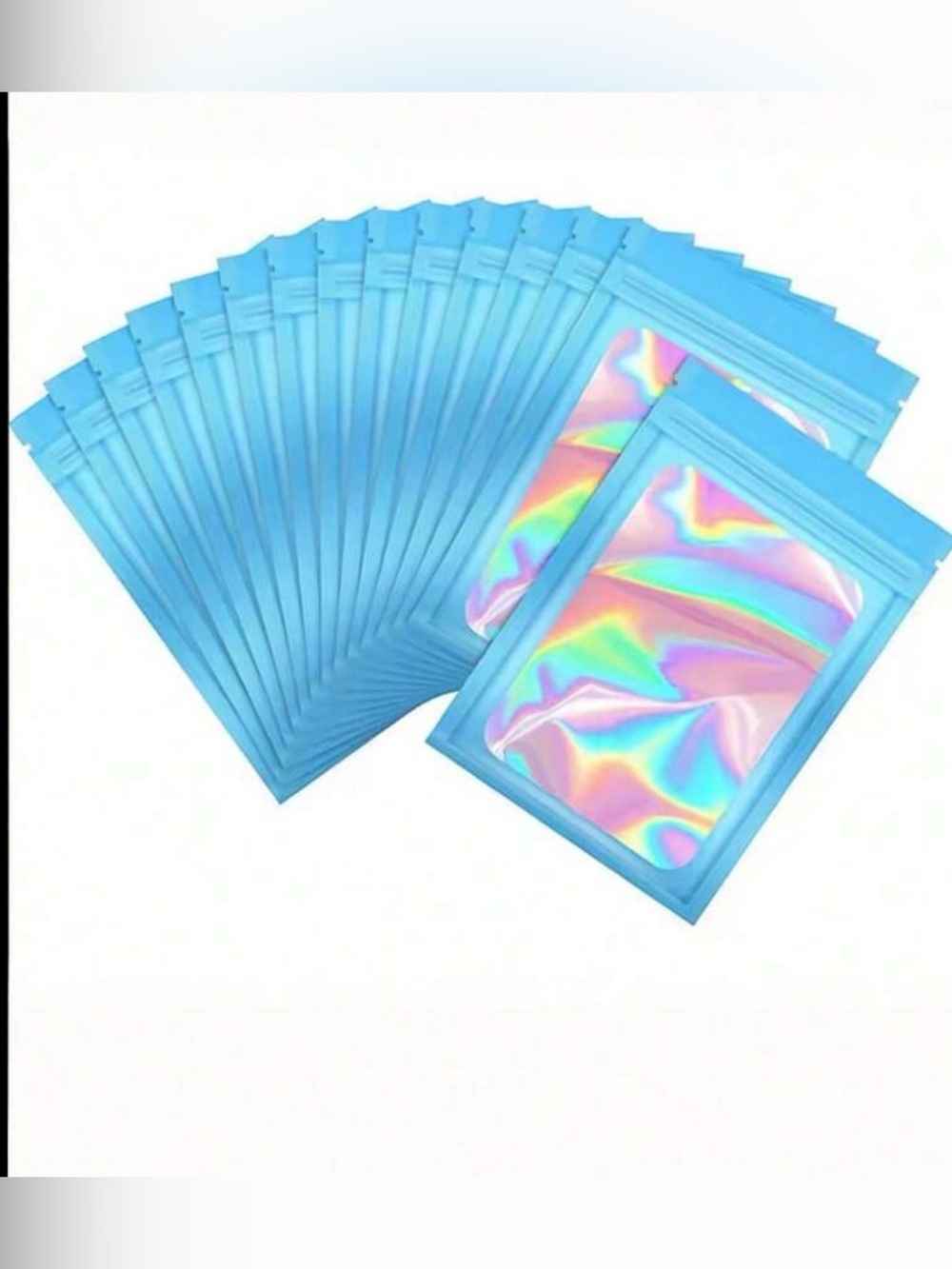 Holographic Blue Resealable Party Storage Bags- pack of 20